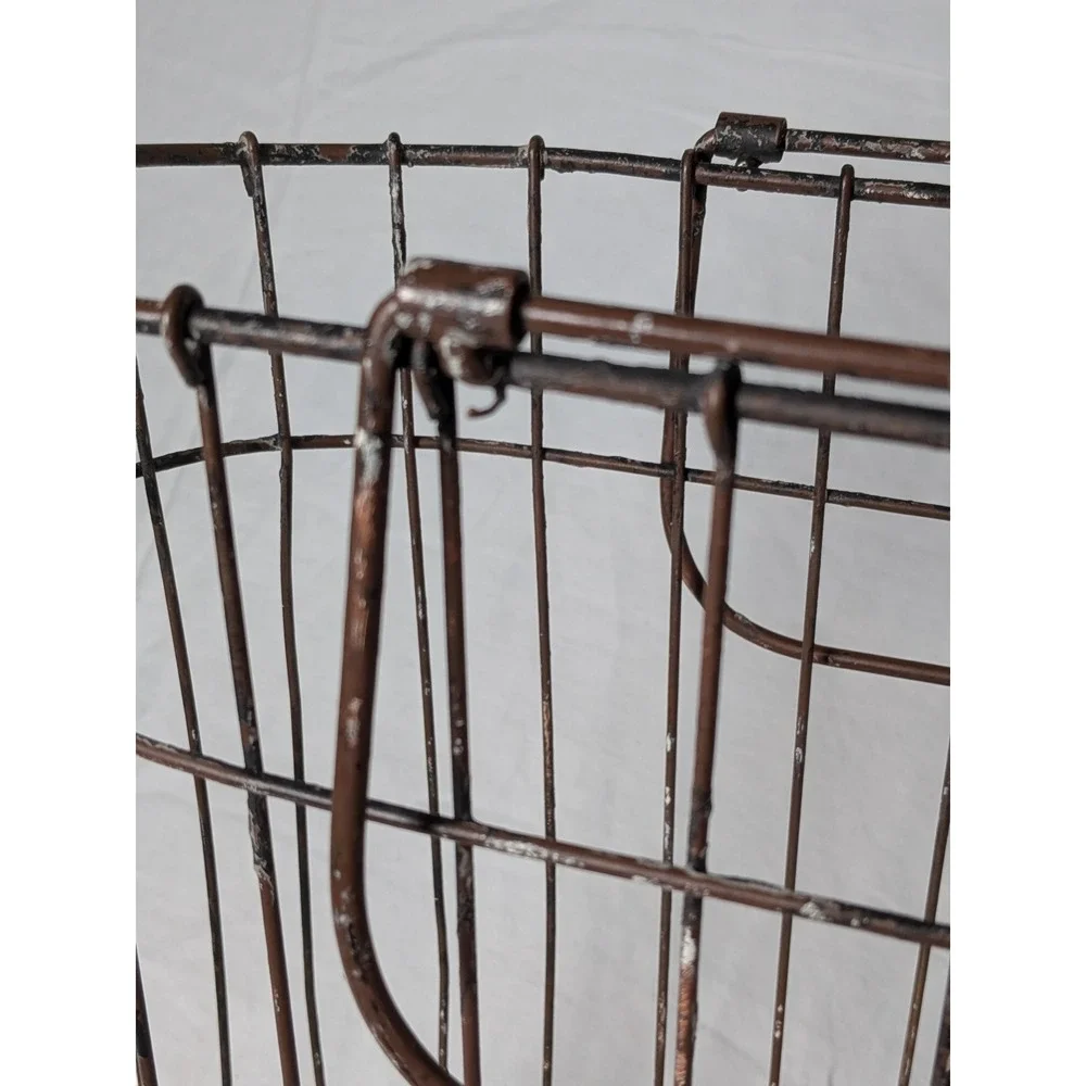 Vintage Style Brown Wire Storage Basket No. 1 Plaque Industrial Farmhouse Decor